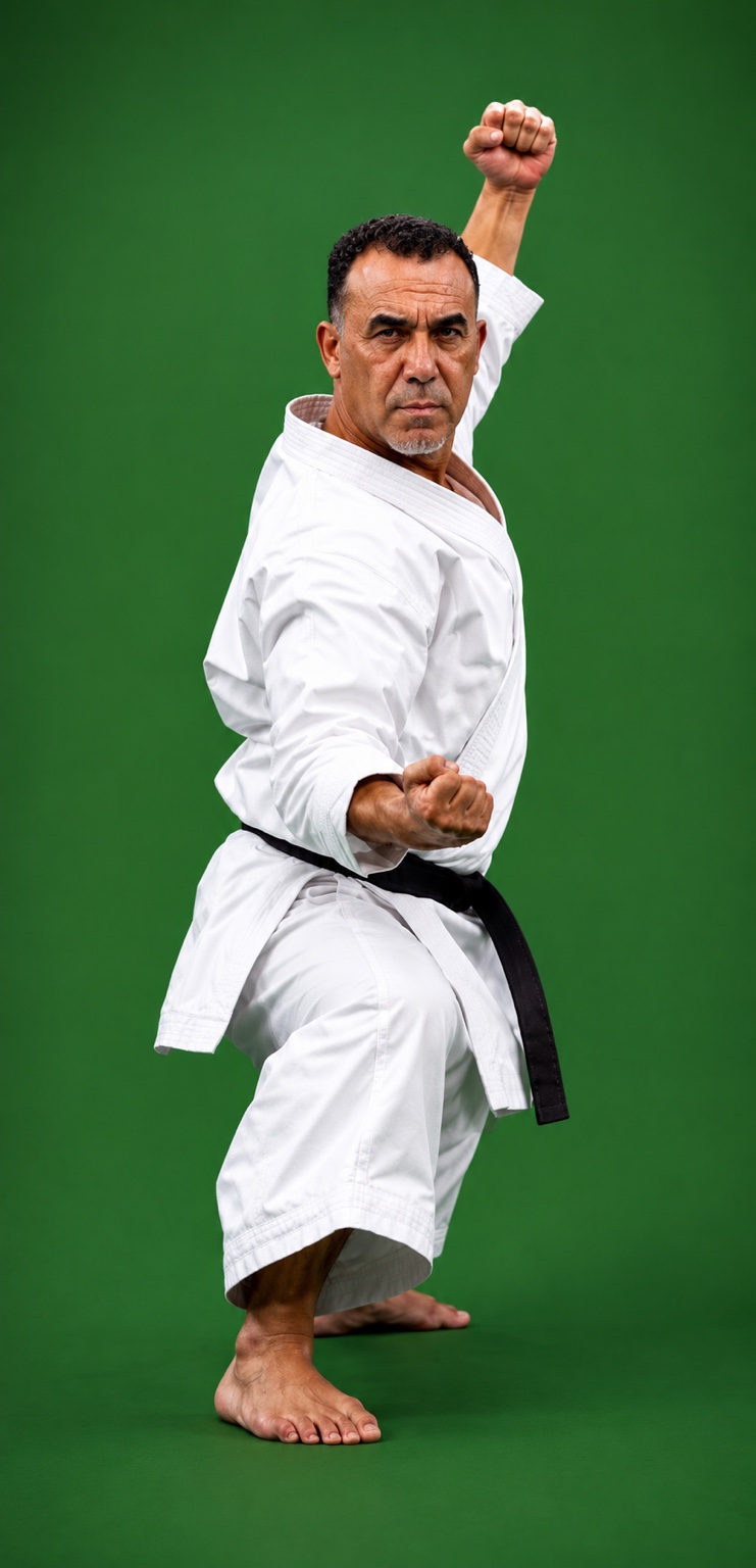 Karate-do demonstration portrait
